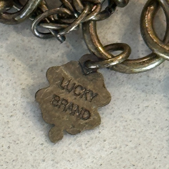 Lucky Brand Chic Layered Brass Necklace with Wood Butterfly & Yellow Flower OS - Picture 5 of 12